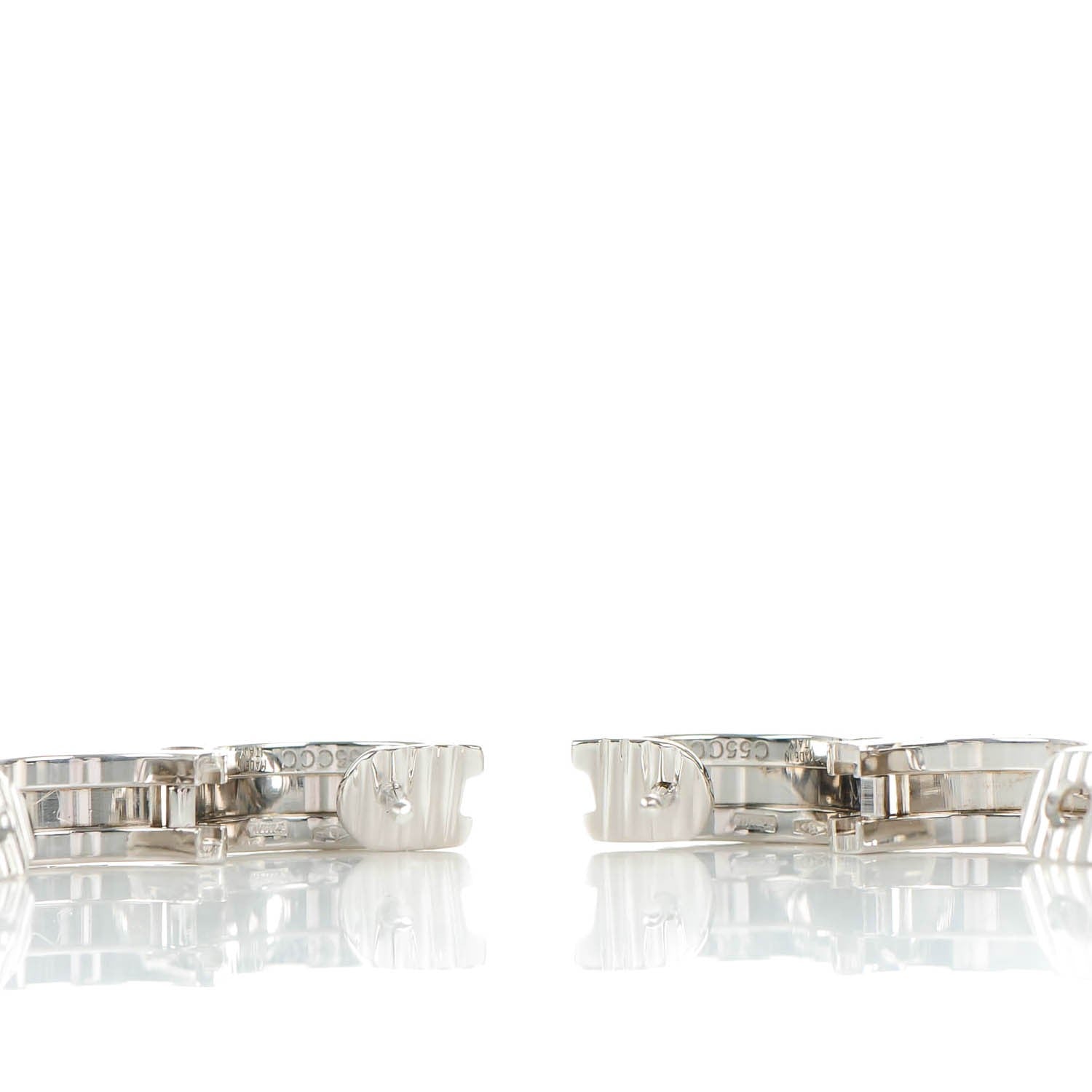 Bulgari 18K White Gold Small B.Zero1 Hoop Earrings 6 of 6