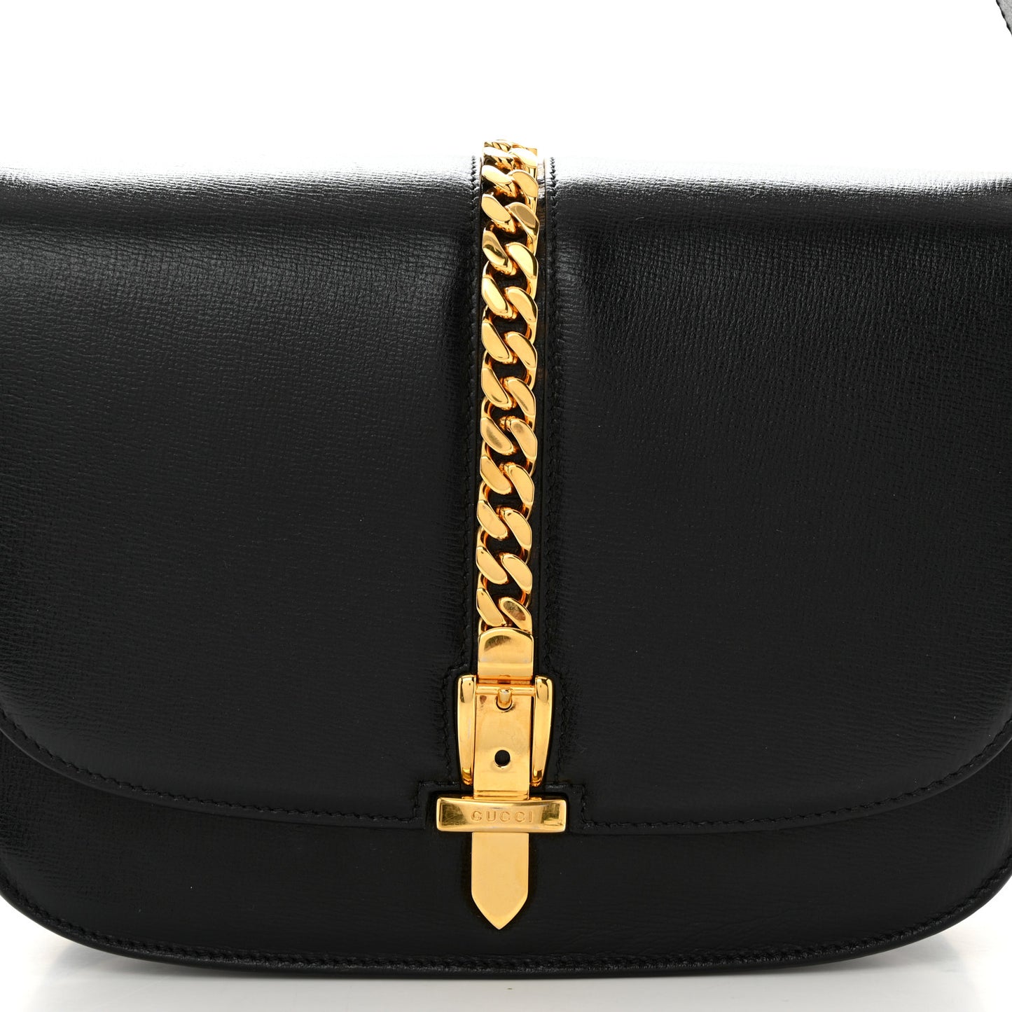 Azalea Calfskin Small Sylvie 1969 Flap Messenger Bag Black