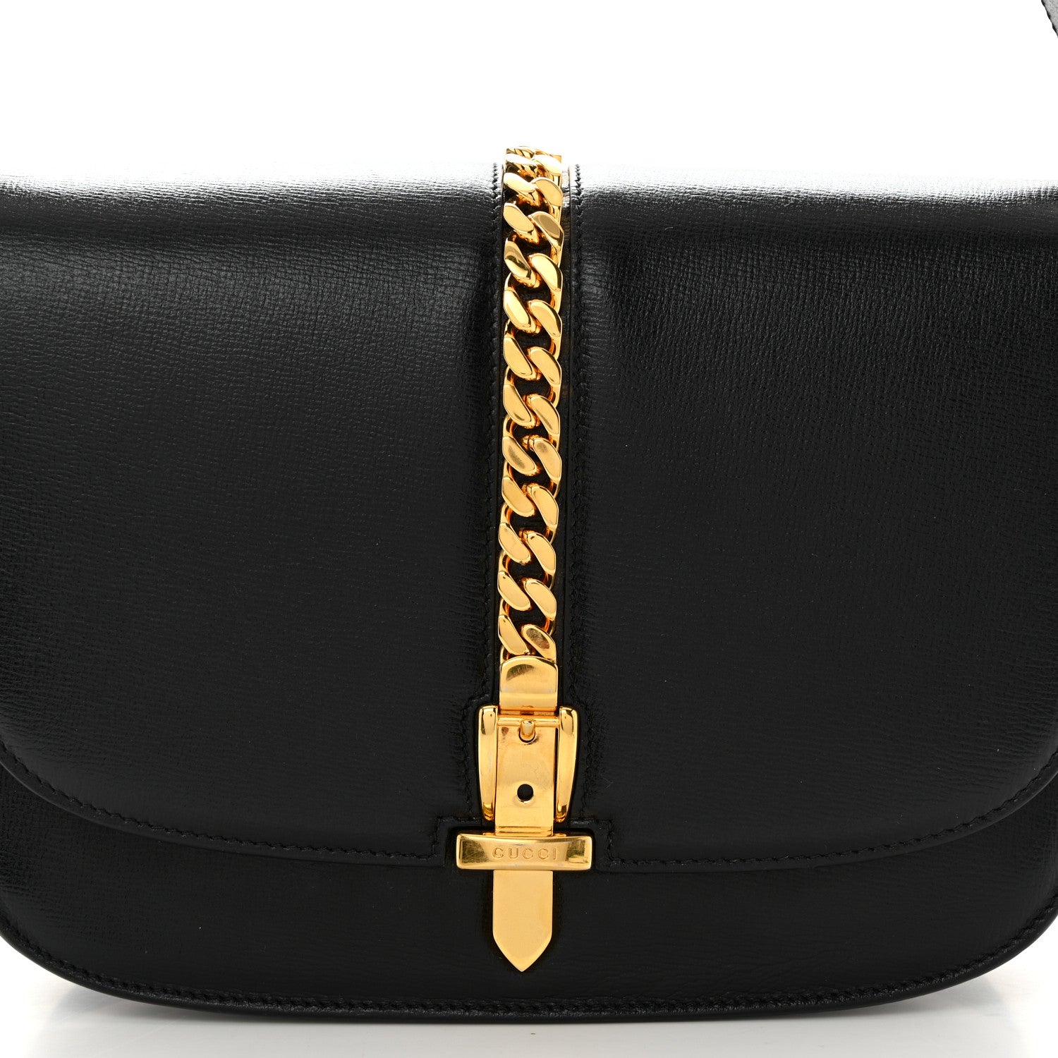 Gucci Azalea Calfskin Small Sylvie 1969 Flap Messenger Bag Black 9 of 11