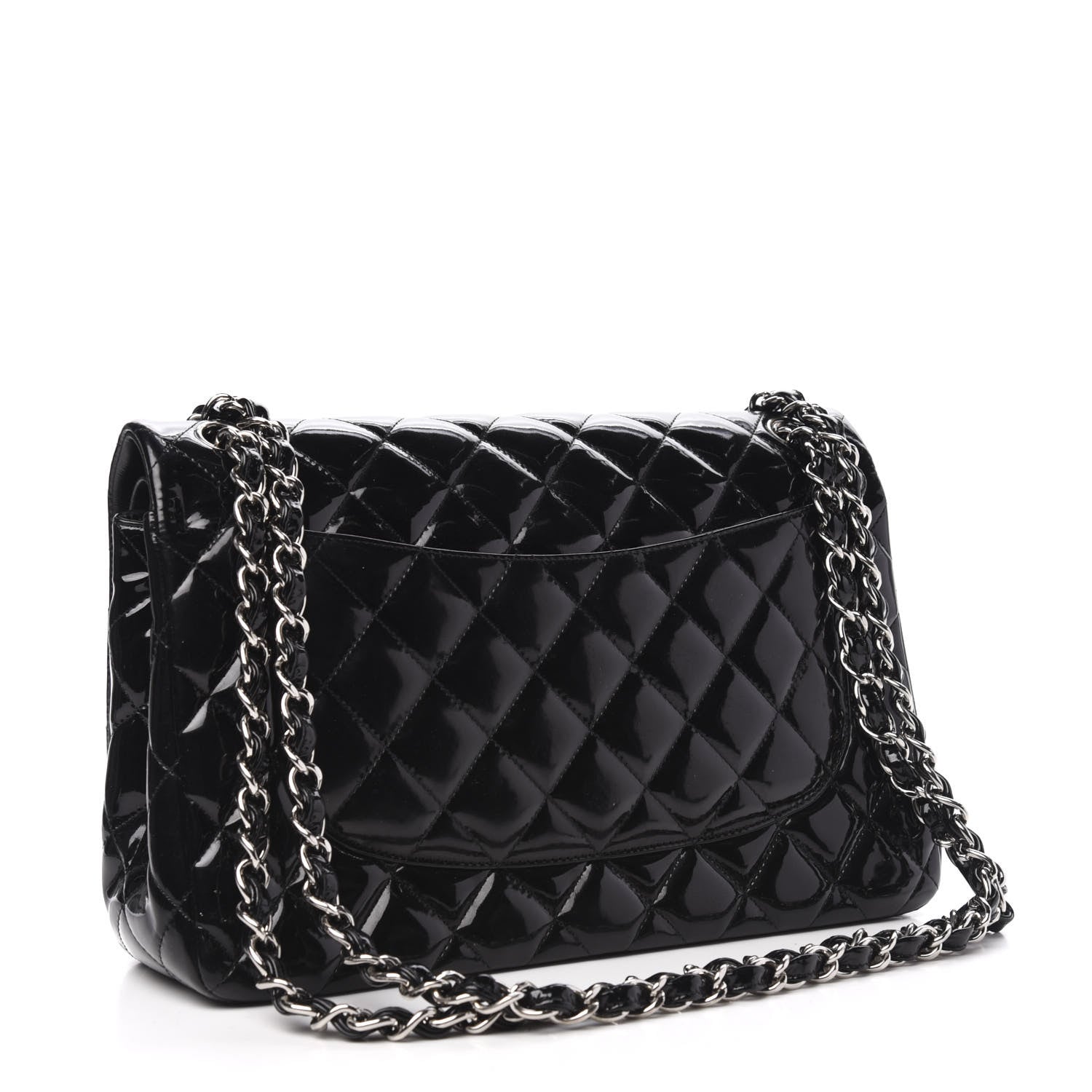 Chanel Patent Quilted Jumbo Double Flap Black 3 of 11