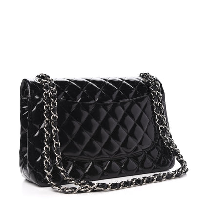 Chanel Patent Quilted Jumbo Double Flap Black 3 of 11
