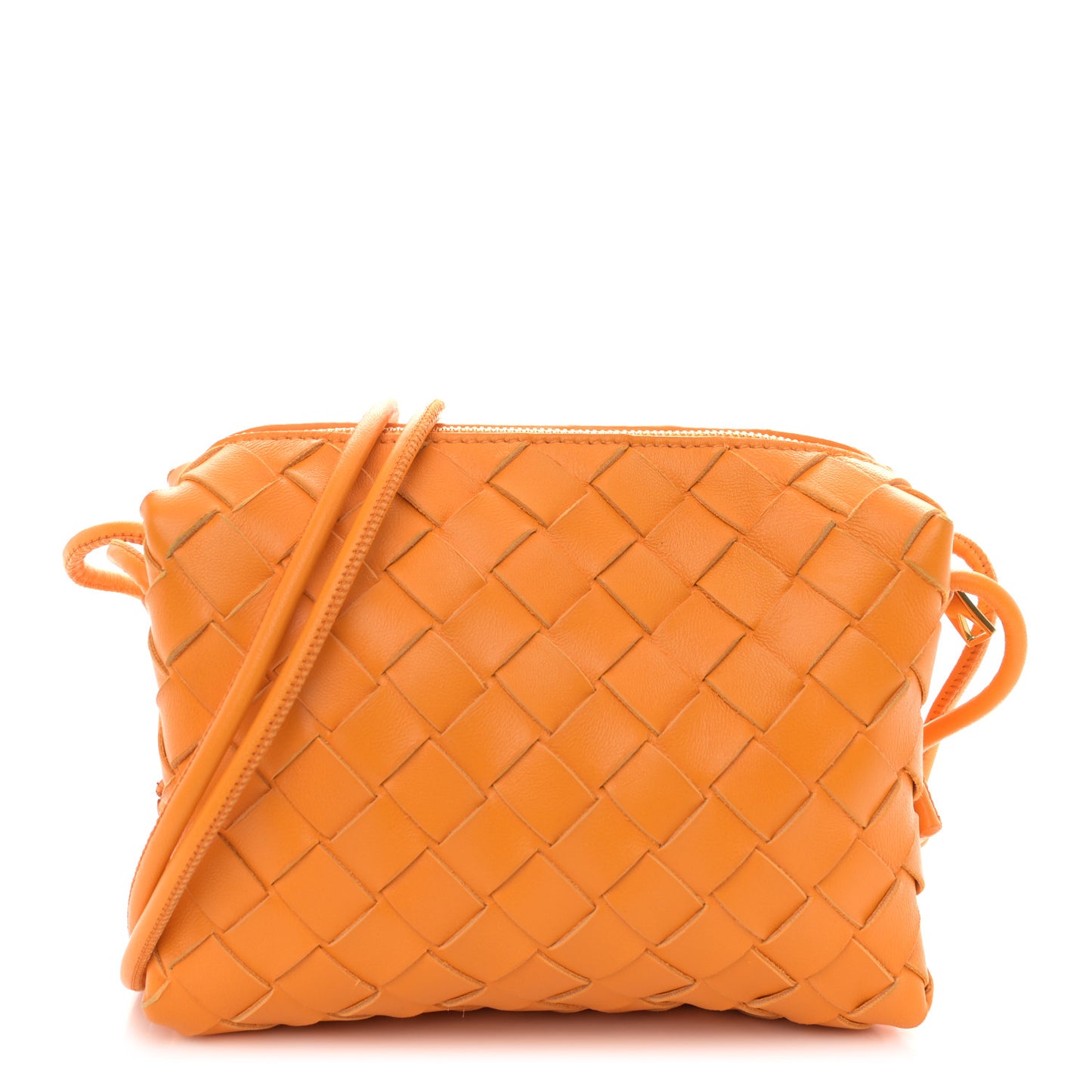 Nappa Intrecciato Mini Loop Camera Bag Tangerine