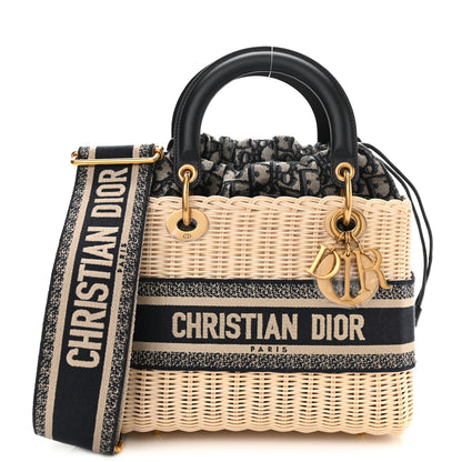 Christian Dior Wicker Oblique Medium Lady Dior Bag Blue 1 of 9