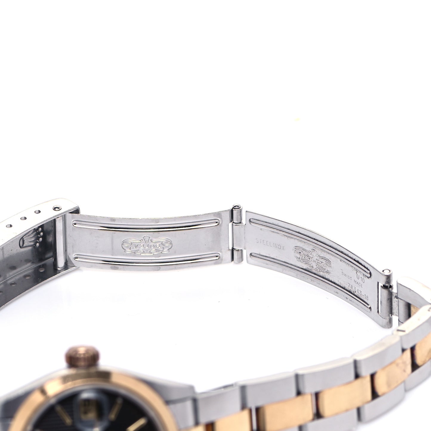 Stainless Steel 18K Yellow Gold Diamond 26mm Oyster Perpetual Datejust Watch Black 69176