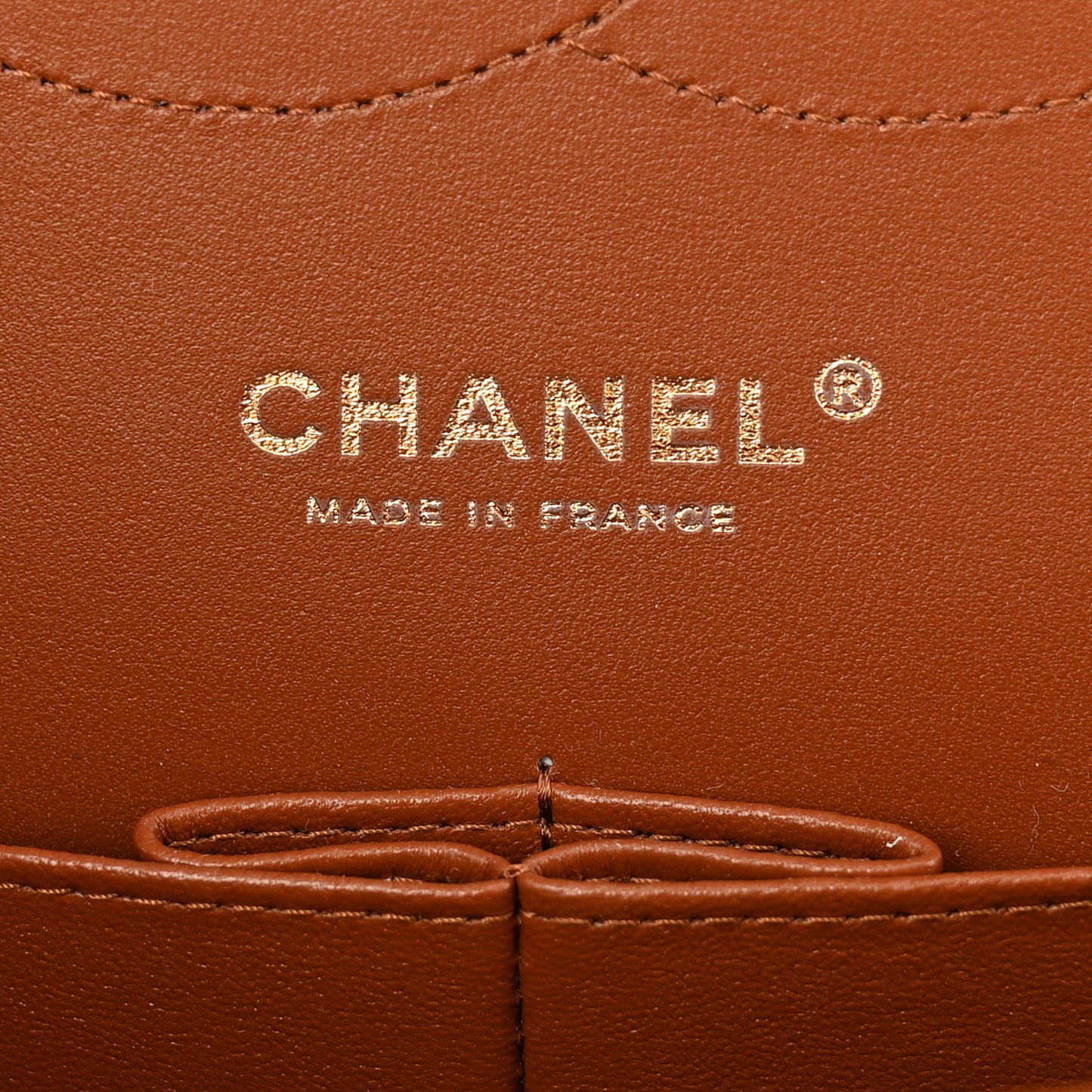 Caviar Quilted Jumbo Double Flap Light Brown