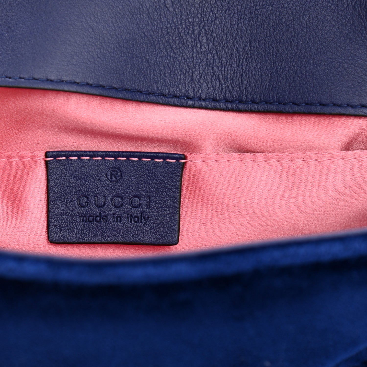 Gucci Velvet Matelasse Mini GG Marmont Shoulder Bag Cobalt Blue 6 of 10