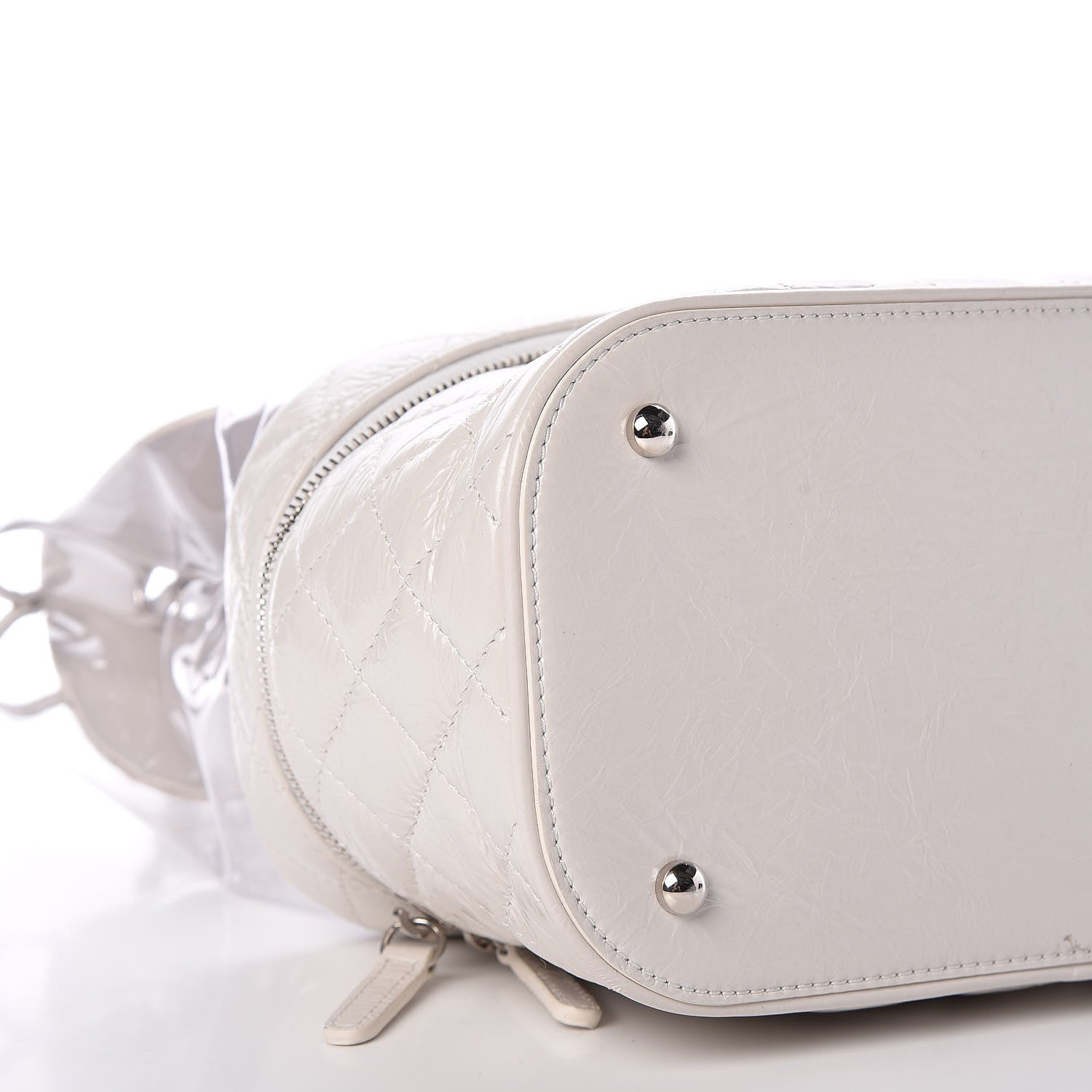 Chanel Crumpled Calfskin PVC Quilted Backpack White 9 of 18