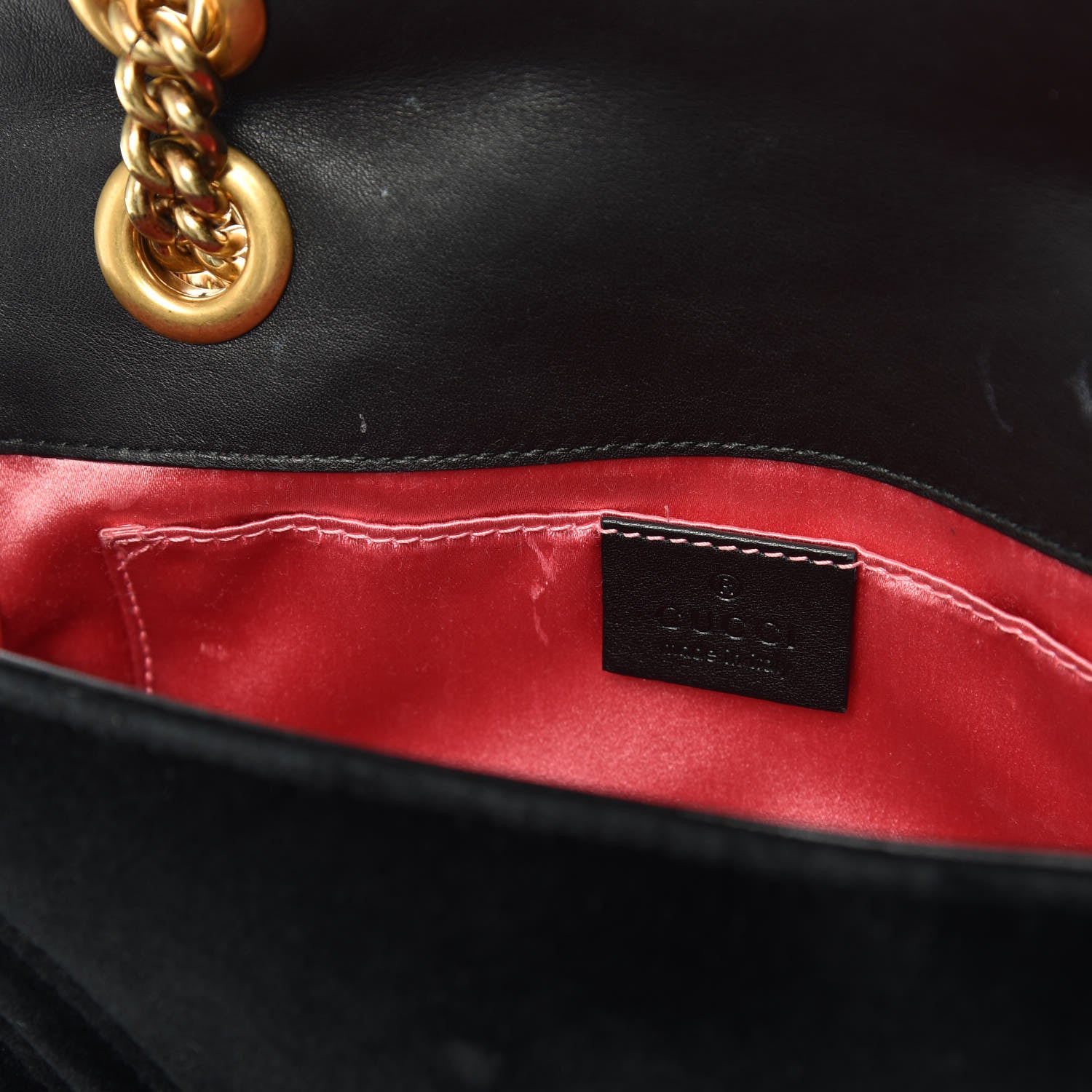 Gucci Velvet Matelasse Mini GG Marmont Shoulder Bag Black 13 of 15