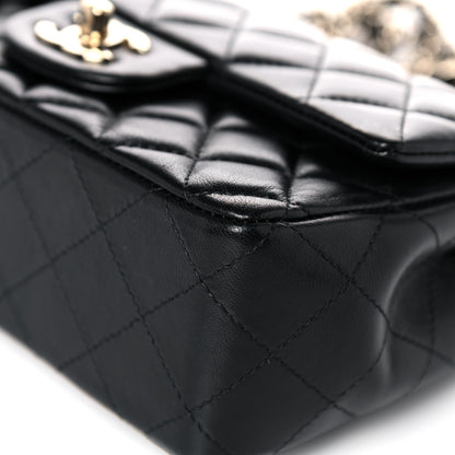 Chanel Lambskin Quilted Mini Rectangular Flap Black 9 of 15