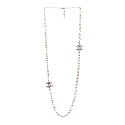 Chanel Graduated Pearl CC Long Necklace Light Gold 3 of 5
