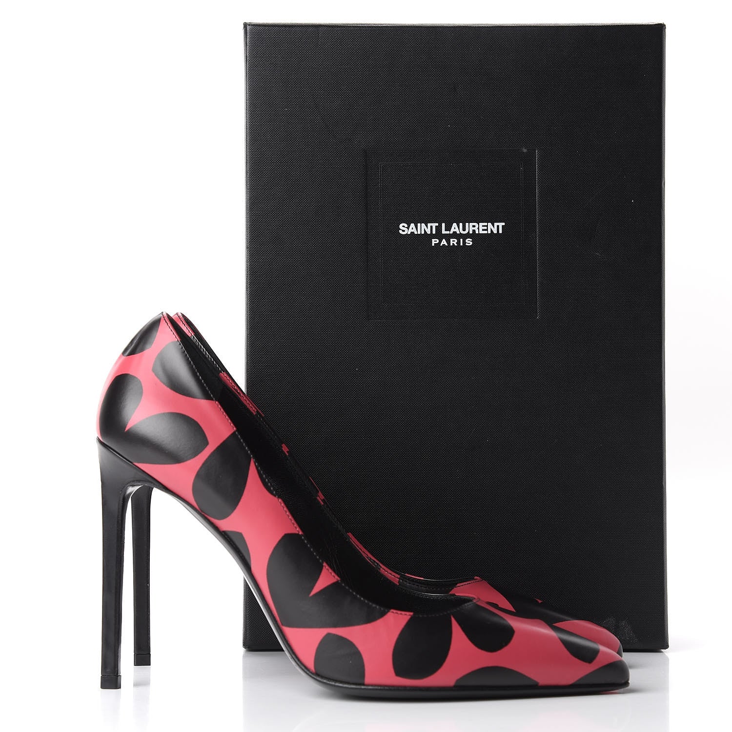 Saint Laurent Calfskin Big Heart Paris 105 Pumps 39 Rouge Black 11 of 11