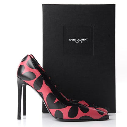 Saint Laurent Calfskin Big Heart Paris 105 Pumps 39 Rouge Black 11 of 11