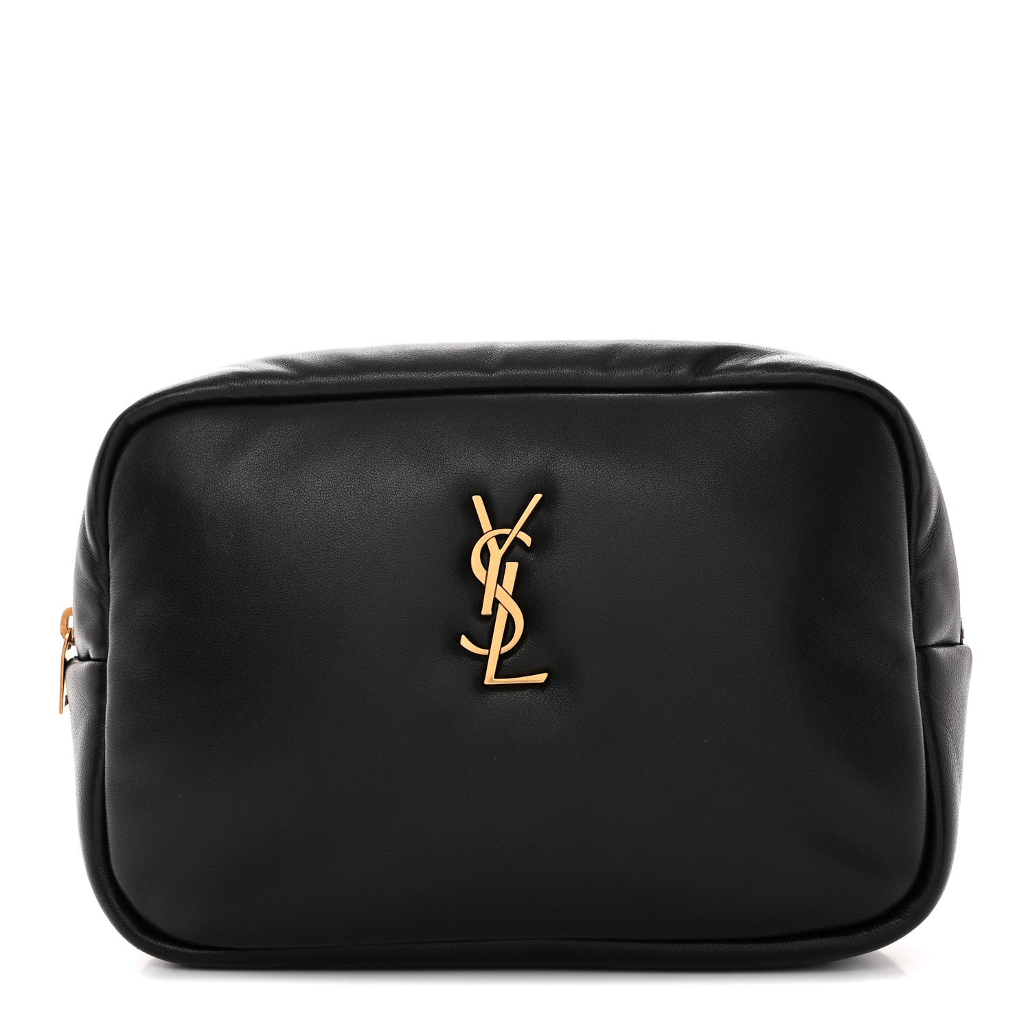 Saint Laurent Lambskin Calypso Cosmetic Case Black 1 of 10