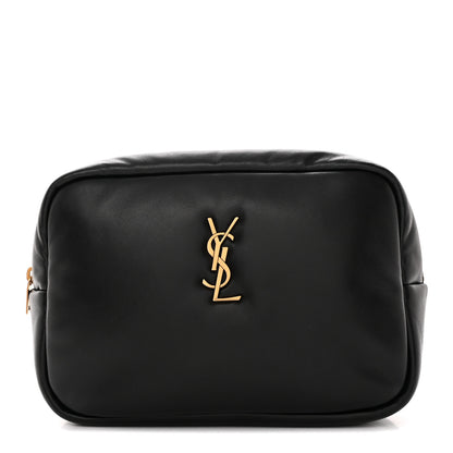 Saint Laurent Lambskin Calypso Cosmetic Case Black 1 of 10