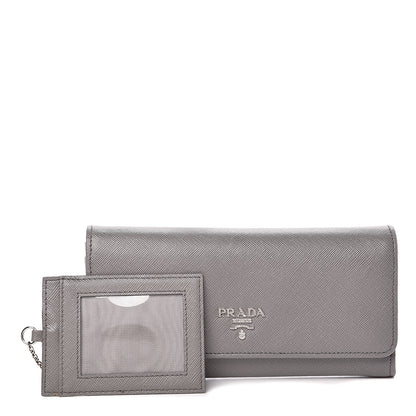 Prada Saffiano Metal Continental Flap Wallet Marmo 1 of 8