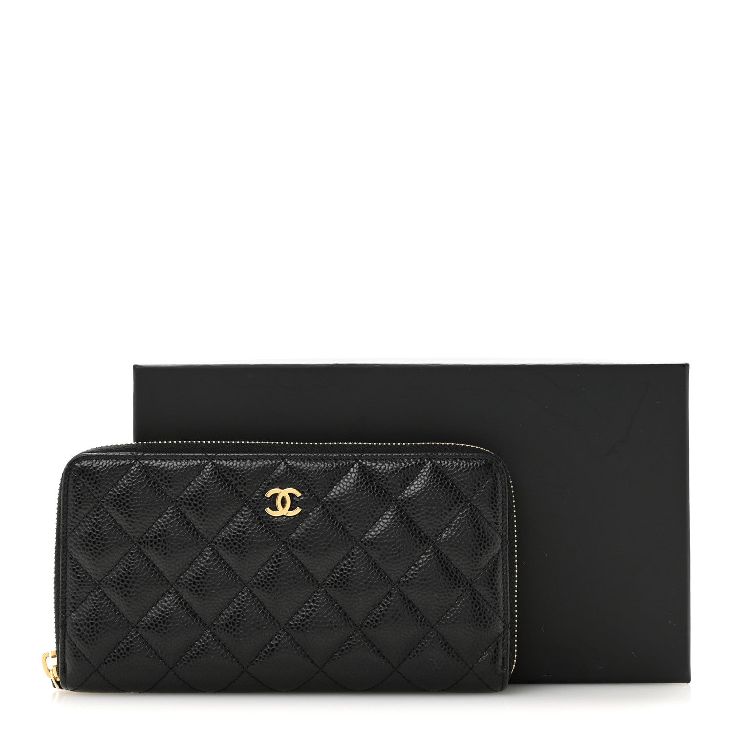 Chanel Caviar Quilted Large Gusset Zip Around Wallet Black 13 of 13