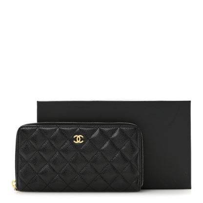 Chanel Caviar Quilted Large Gusset Zip Around Wallet Black 13 of 13