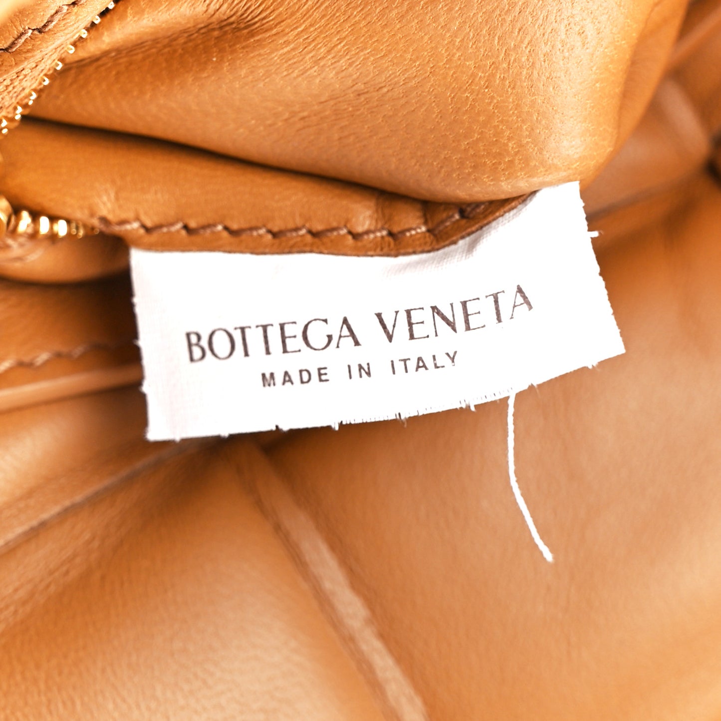 Nappa Maxi Intreccio Padded Cassette Crossbody Bag Caramel