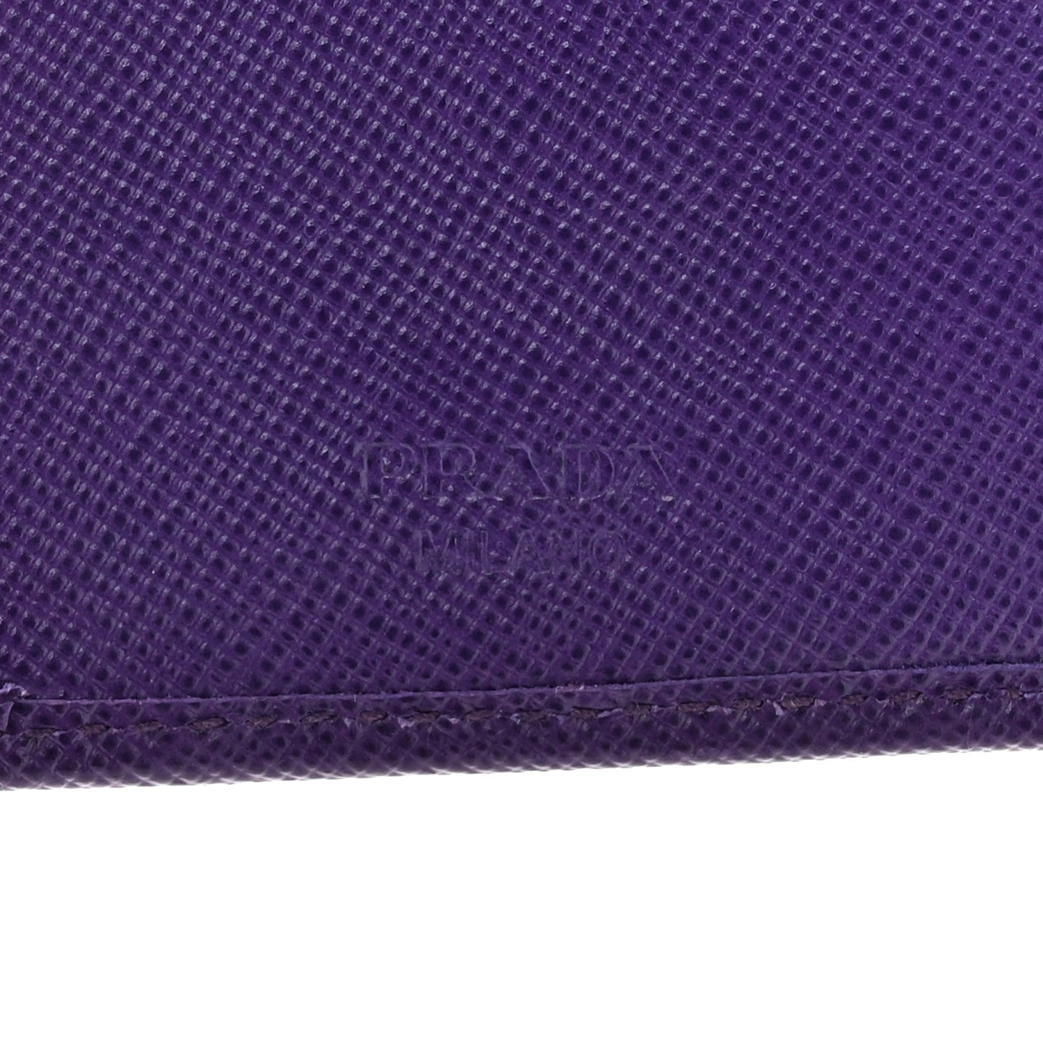 Prada Saffiano Metal Coin Purse Purple 7 of 15