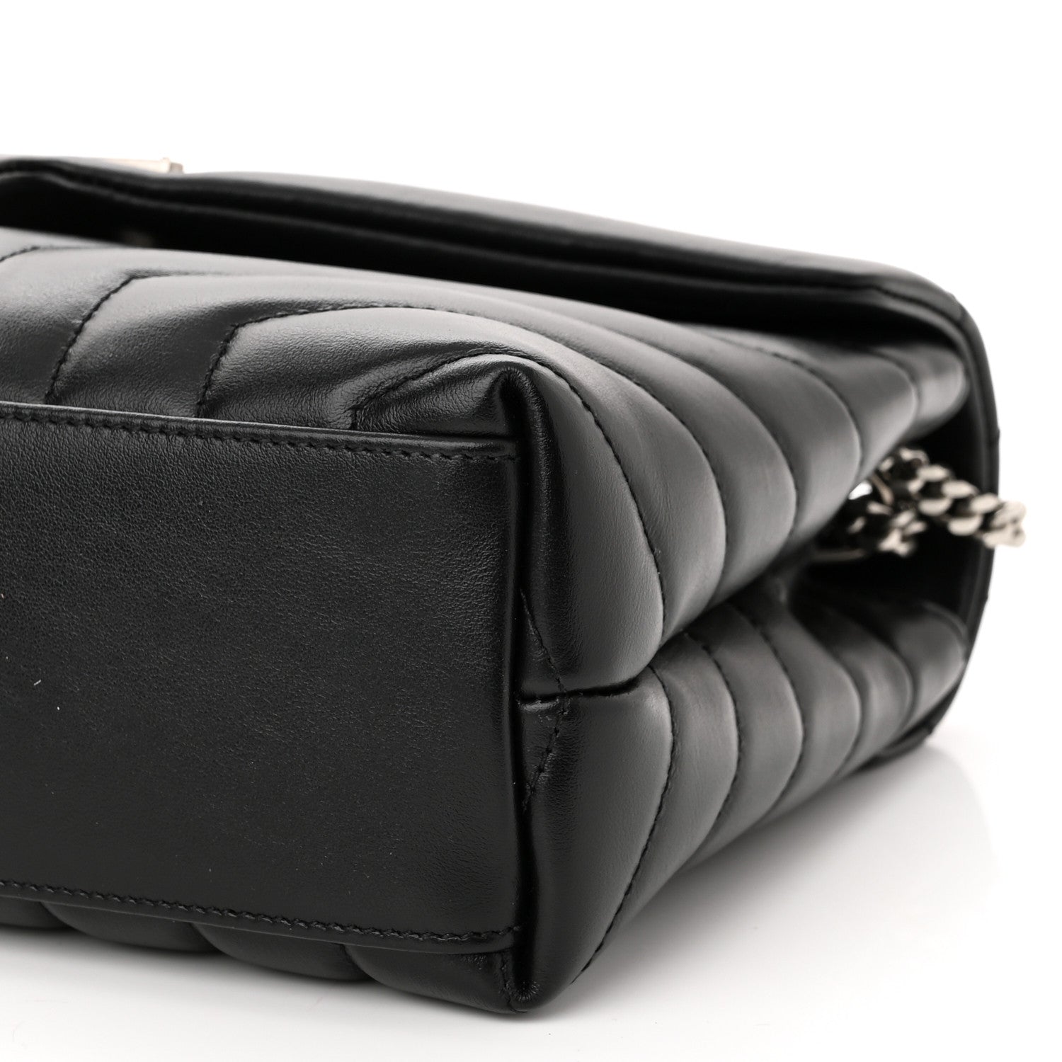 Saint Laurent Calfskin Y Quilted Monogram Small Loulou Chain Satchel Black 11 of 11