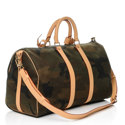 Louis Vuitton X SUPREME Monogram Camouflage Keepall Bandouliere 45 3 of 11