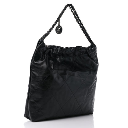 Chanel Shiny Calfskin Quilted Chanel 22 So Black 4 of 10