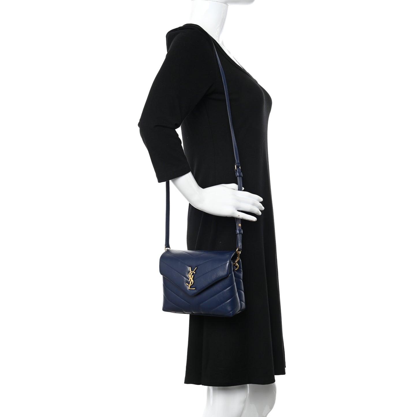 Calfskin Y Quilted Monogram Toy Loulou Crossbody Bag Denim