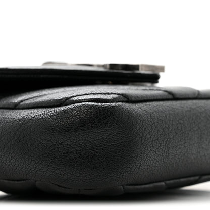 Saint Laurent Sheepskin Matelasse Chevron Monogram Mini College Bag Black 10 of 13