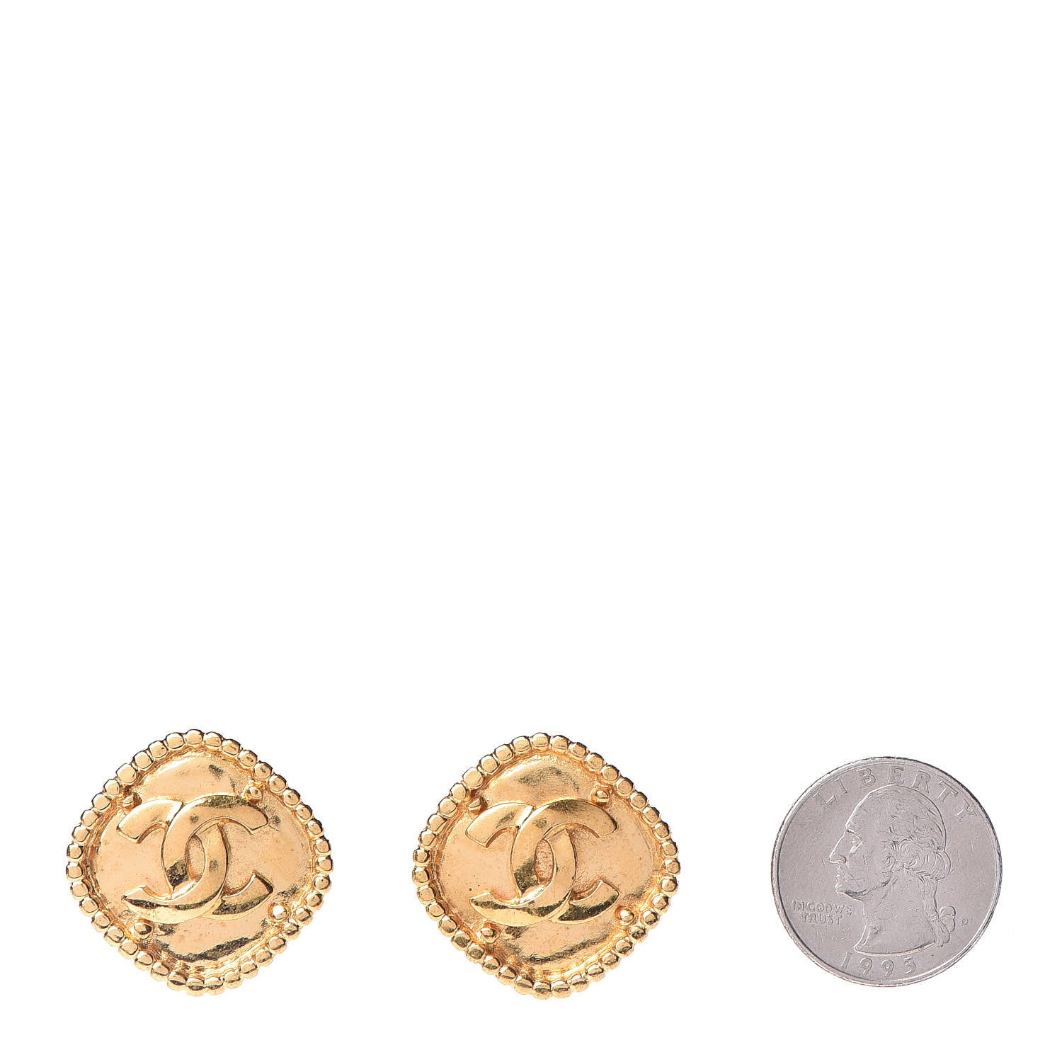 Chanel CC Clip On Earrings Gold 2 of 4