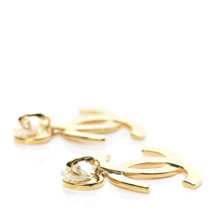 Chanel Metal Large Paris Button Clip On Earrings Gold 3 of 6