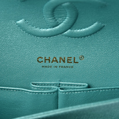 Chanel Iridescent Caviar Quilted Medium Double Flap Green 6 of 11