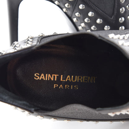 Saint Laurent Calfskin Studded Ankle Booties Black 7 of 9