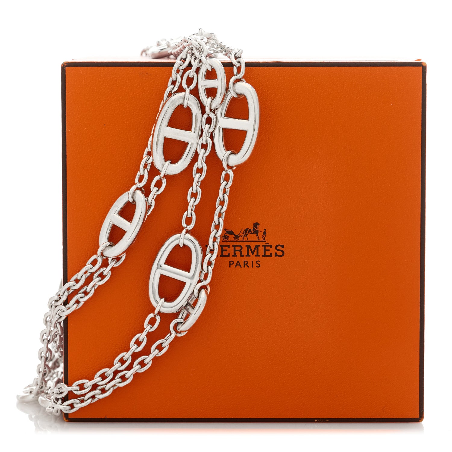 Hermes Sterling Silver Farandole Necklace 160 6 of 6