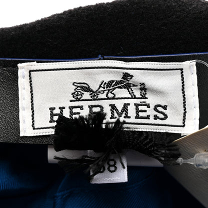 Hermes Merino Wool Silk Brides de Gala En Desordre Bonnie Beret 58 Black 8 of 10