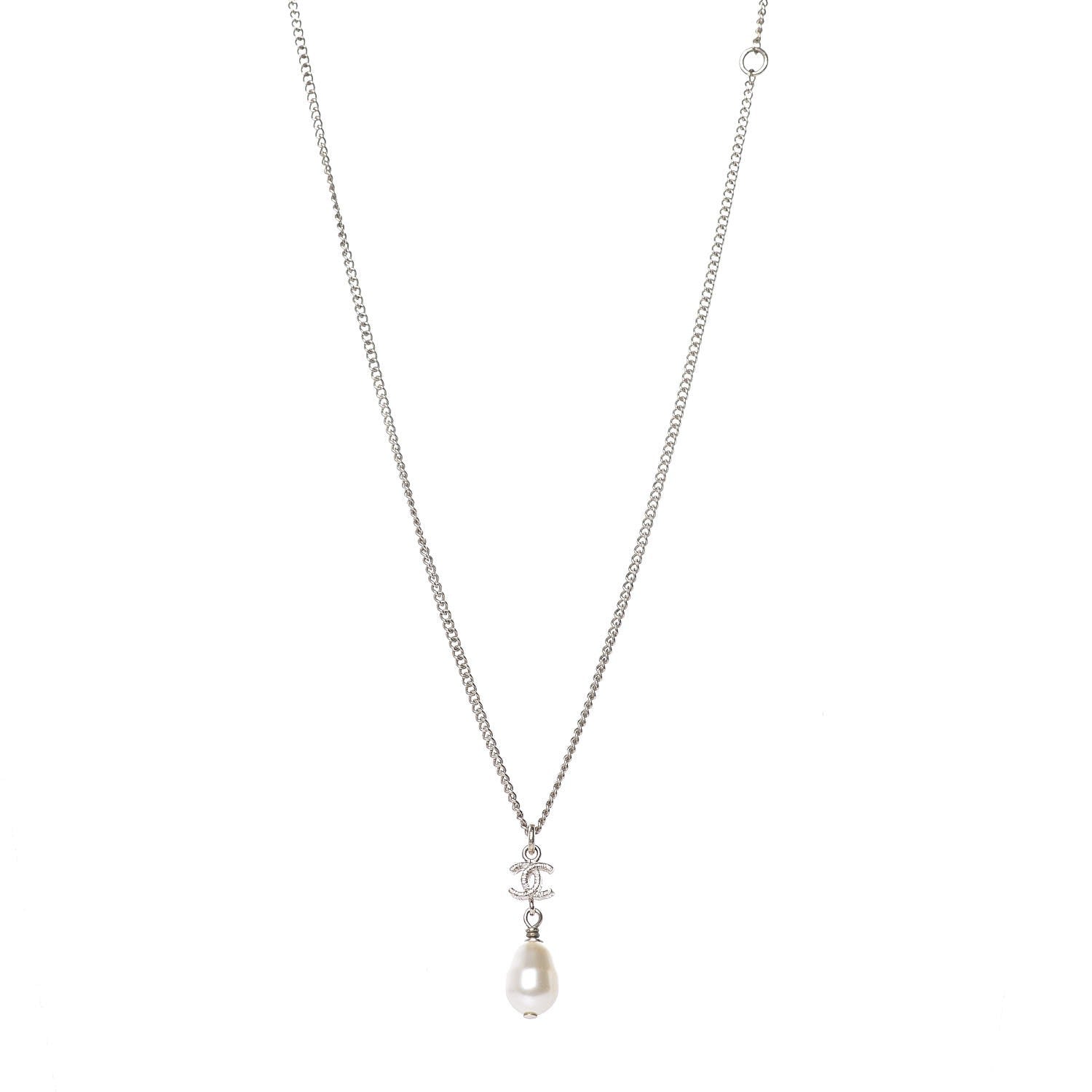 Chanel Pearl CC Drop Necklace Gold 1 of 5
