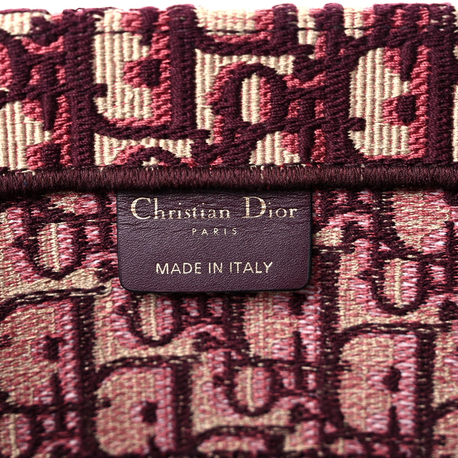 Christian Dior Oblique Medium Book Tote Burgundy Multicolor 5 of 10