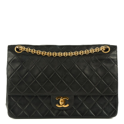 Chanel Lambskin Quilted Medium Double Flap Bijoux Chain Black 1 of 8