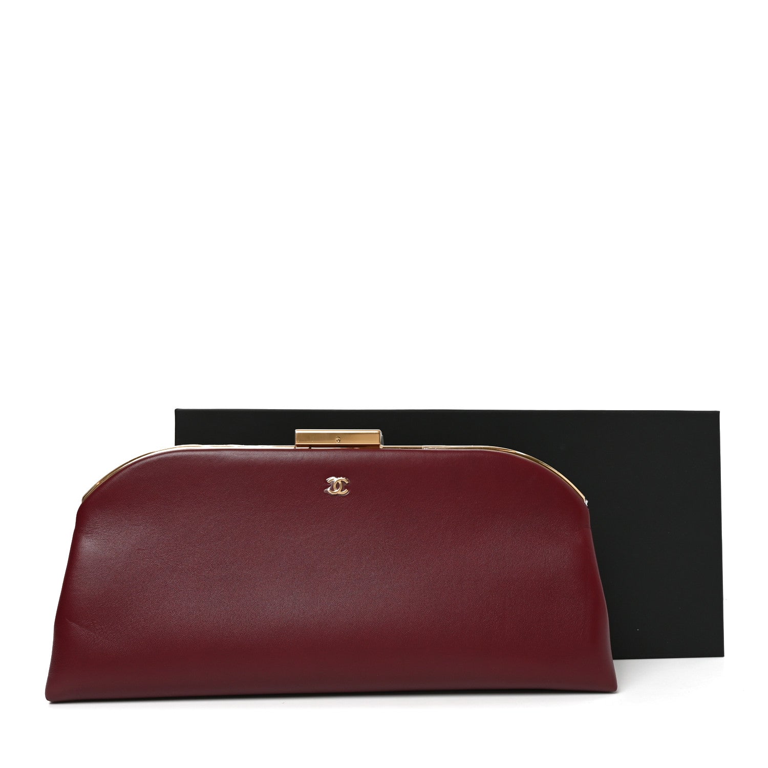 Chanel Lambskin Large Clutch Burgundy 11 of 11