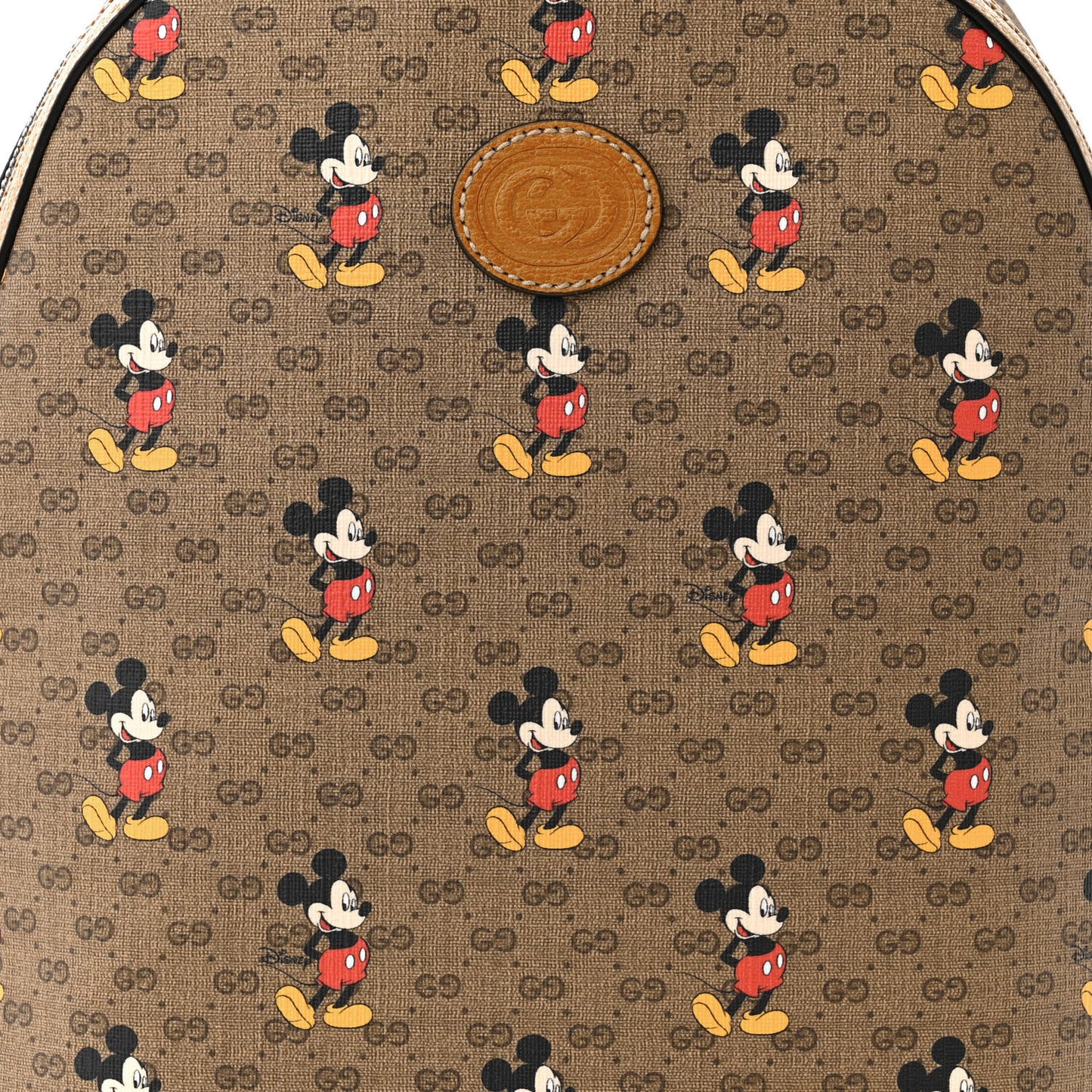 X DISNEY Mini Vintage GG Supreme Monogram Mickey Mouse Small Dome Backpack Beige Vintage Sun Oil