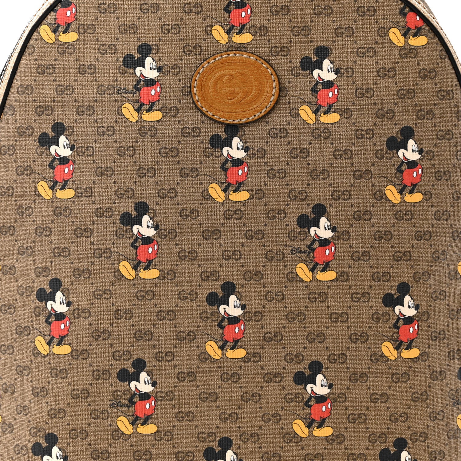 Gucci X DISNEY Mini Vintage GG Supreme Monogram Mickey Mouse Small Dome Backpack Beige Vintage Sun Oil 8 of 10