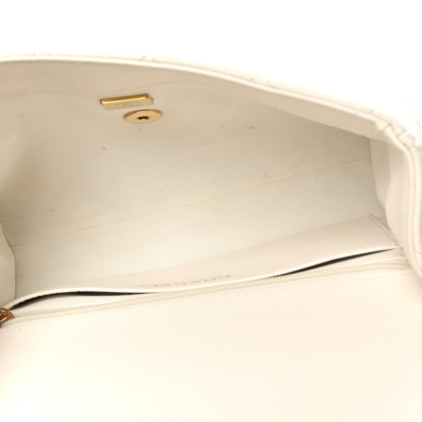 Caviar Quilted Coco First Flap White
