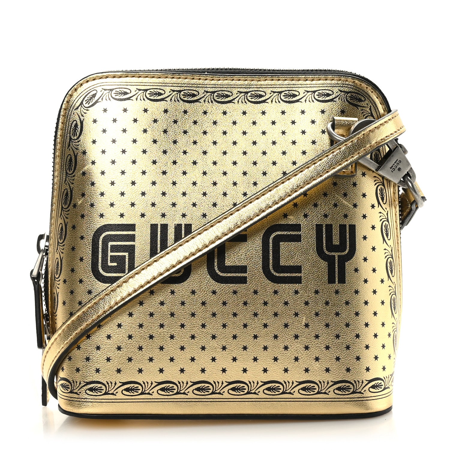 Gucci X SEGA Calfskin GUCCY Stars Mini Dome Shoulder Bag Gold 1 of 9