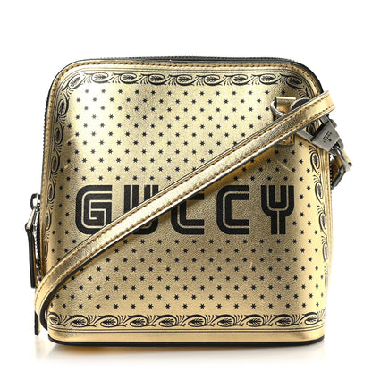 Gucci X SEGA Calfskin GUCCY Stars Mini Dome Shoulder Bag Gold 1 of 9