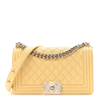Chanel Caviar Quilted Medium Boy Flap Yellow 1 of 10