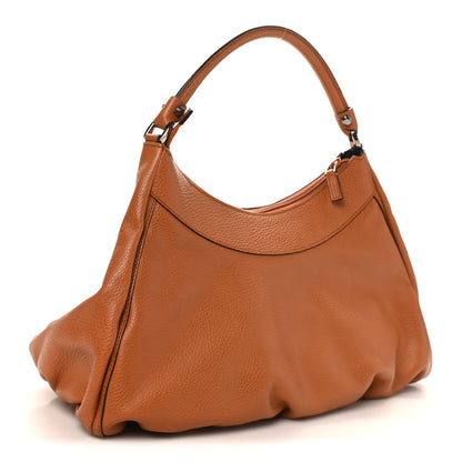 Gucci Calfskin Large D Gold Ring Hobo Brown 3 of 11