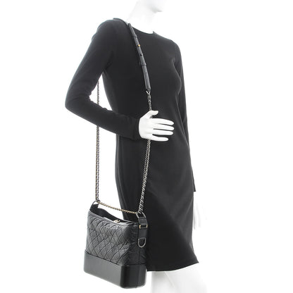 Chanel Aged Calfskin Quilted Medium Gabrielle Hobo Black 2 of 9