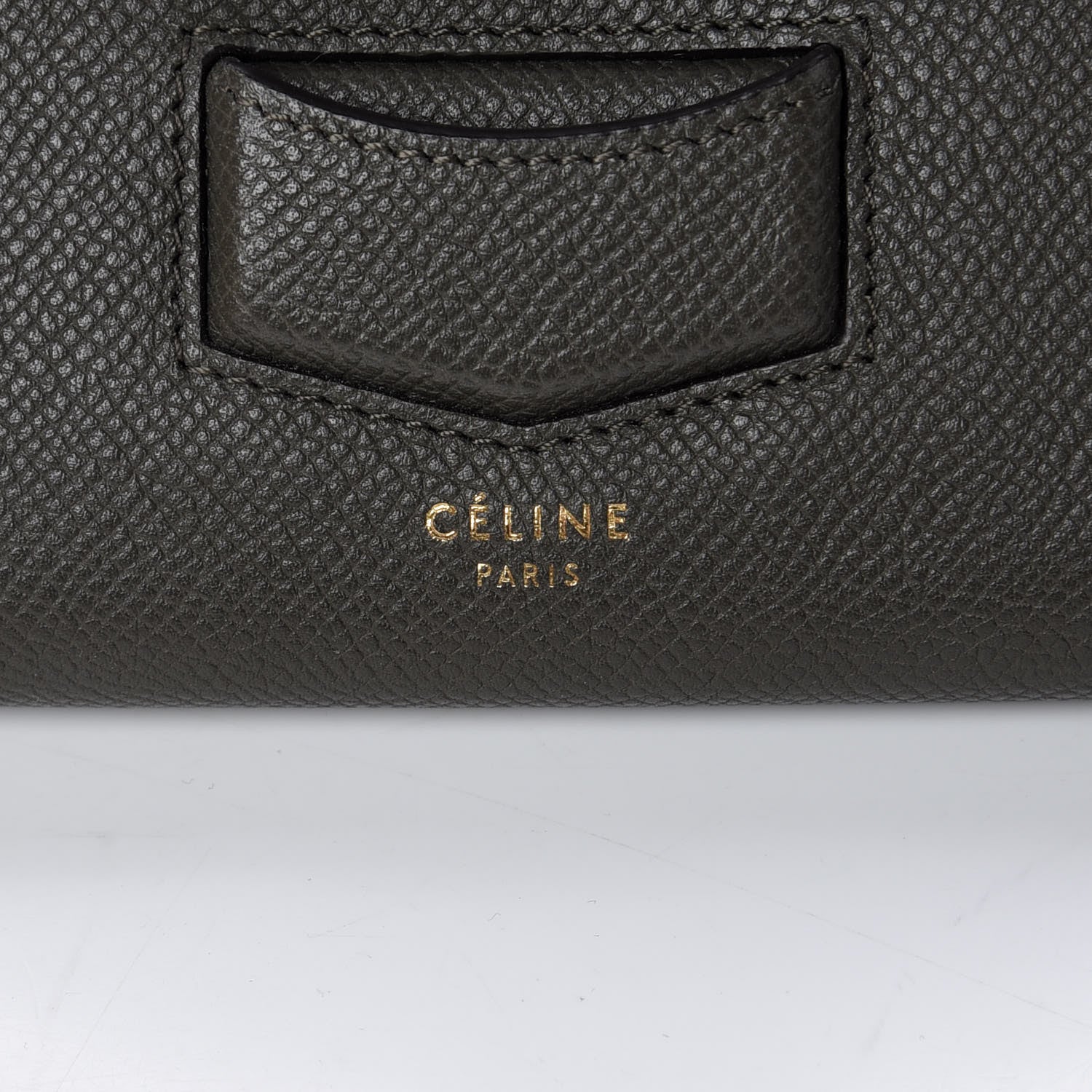 Celine Grained Calfskin Large Trotteur Multifunction Flap Wallet Grey 6 of 8