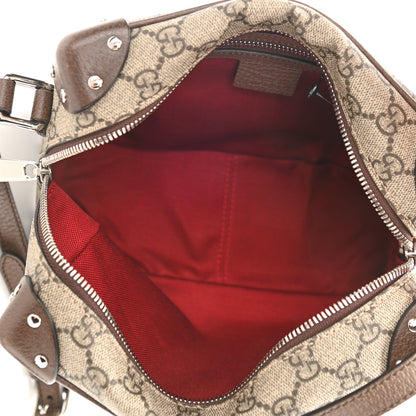 Gucci GG Supreme Monogram Textured Calfskin Square Messenger Bag Beige Ebony New Acero 5 of 9