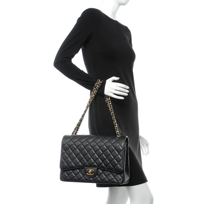 Chanel Caviar Quilted Maxi Double Flap Black 3 of 9