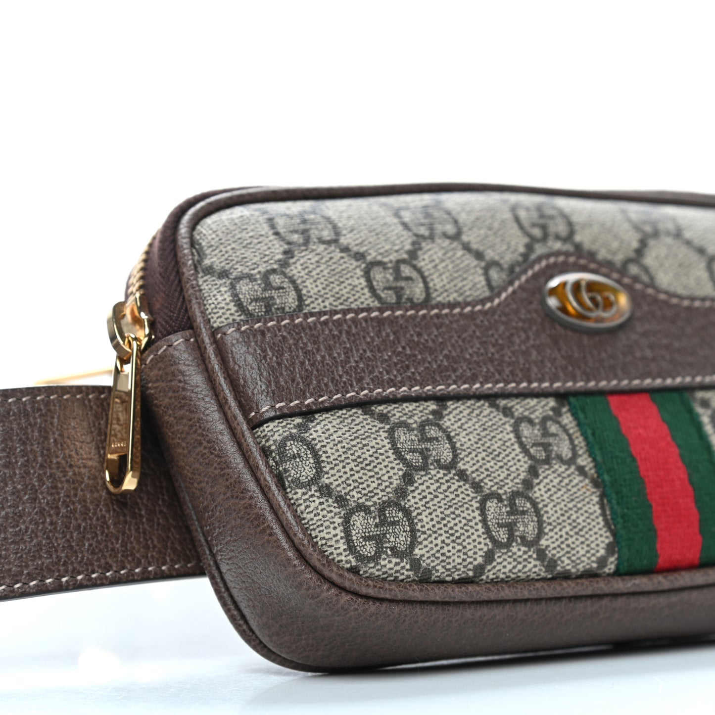 GG Supreme Monogram Ophidia Belted iPhone Case 95 38 Dark Brown